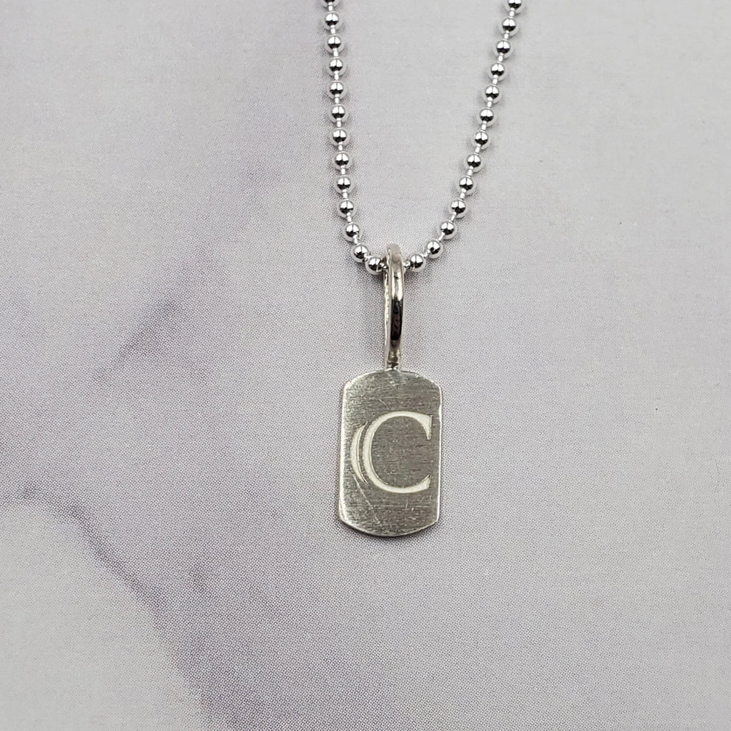 Sterling Mini Dog Tag Necklace
