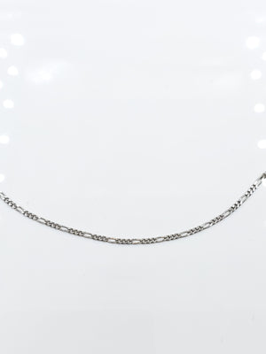 14k White Gold Figaro Chain Necklace