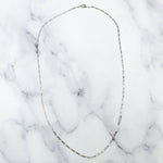14k White Figaro & Paperclip Mixed Chain Necklace