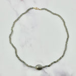 Labradorite & Grey Moonstone Beaded Necklace