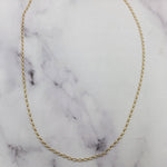 14k Yellow Gold Oval Long Short Chain