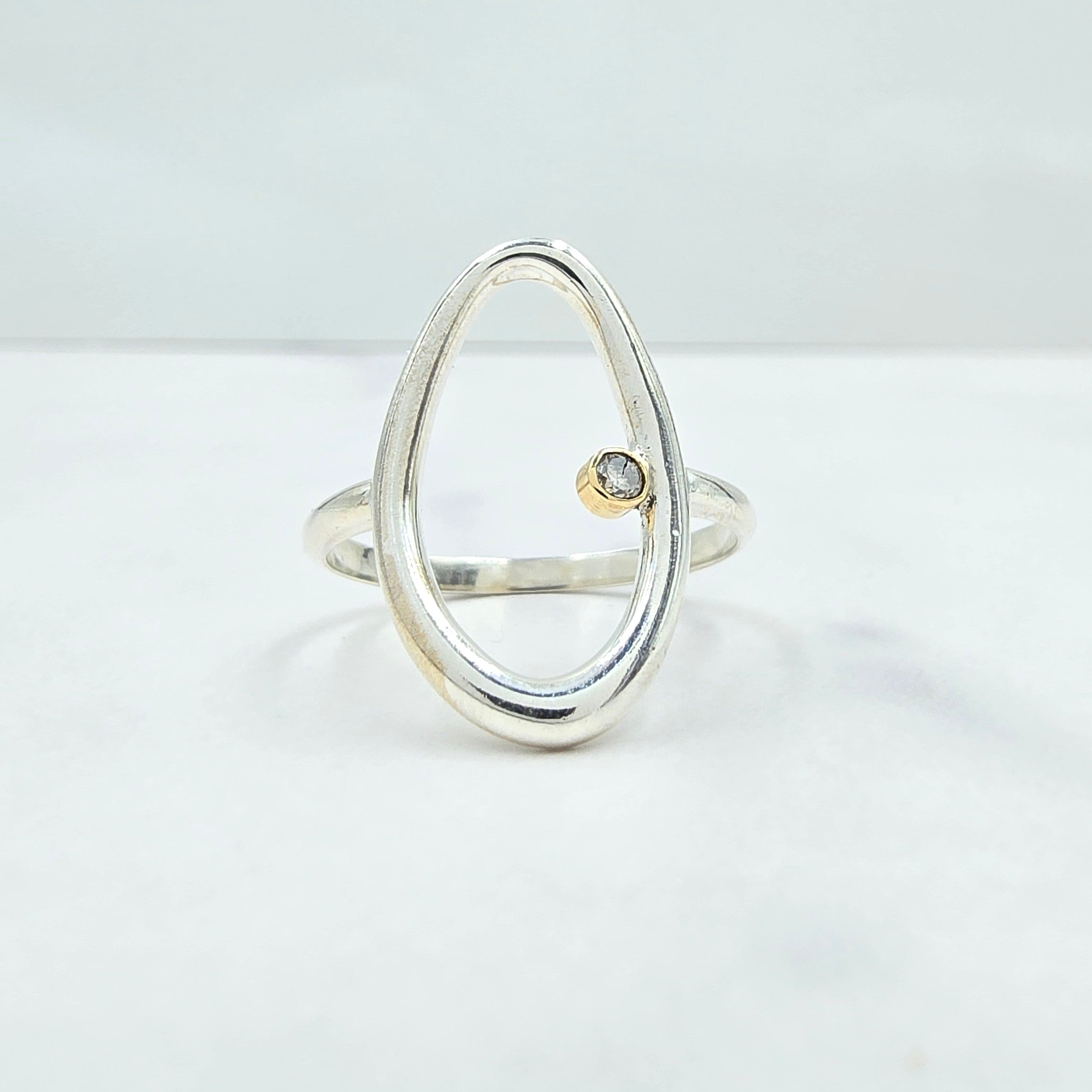 Organic Oval & Champagne Diamond Ring