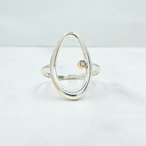 Organic Oval & Champagne Diamond Ring