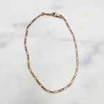 14k Rose Gold Figaro Chain Bracelet