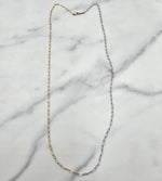 14k Half & Half Paperclip Chain Necklace