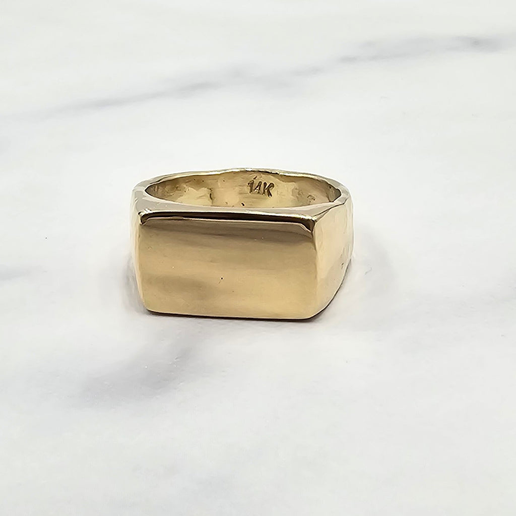 14k Rectangle Signet Ring