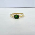 14k Oval Chrome Diopside Ring