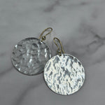 14k Diamond & Sterling Disc Earrings