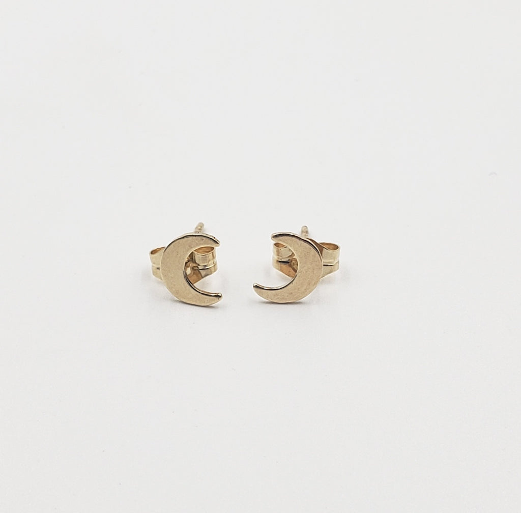 Gold Filled Crescent Moon Studs