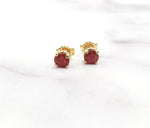 14k Fire Opal Studs