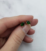 14k Chrome Diopside Studs