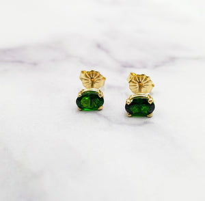 14k Chrome Diopside Studs