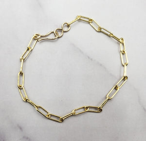 Gold Filled Paperclip Chain Bracelet