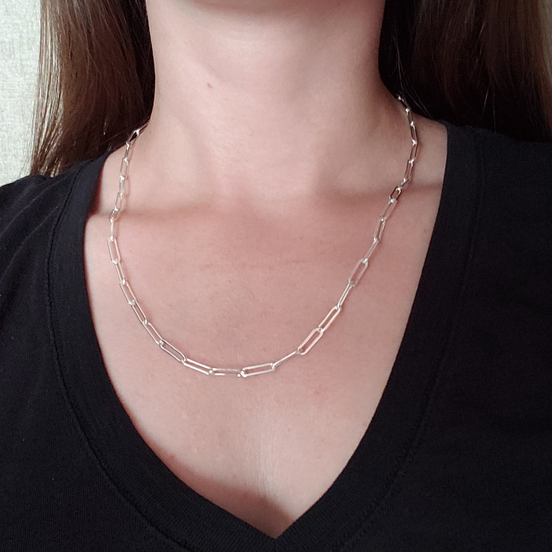 Sterling Paperclip Chain Necklace