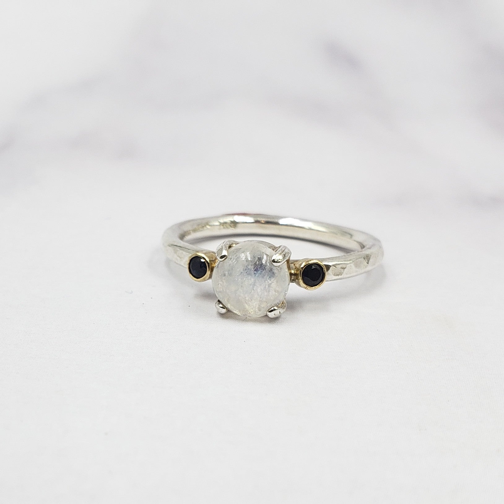Moonstone & Sapphire Ring