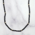 Black Spinel & Gold Filled Beaded Necklace