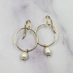 Gold Filled Pearl Drop Karma Earrings