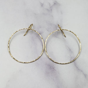 Gold Filled Hammered Circle Earrings