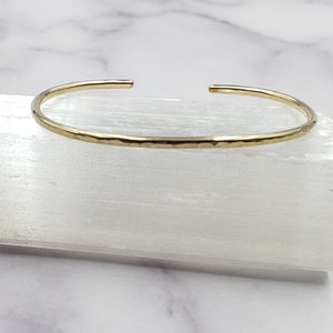 Gold Filled Hammered Skinny Cuff