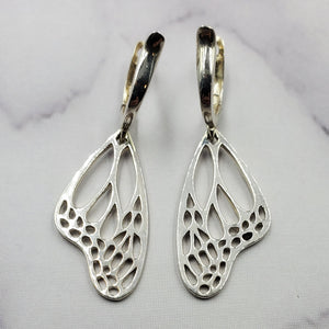 Sterling Monarch Wing Earrings