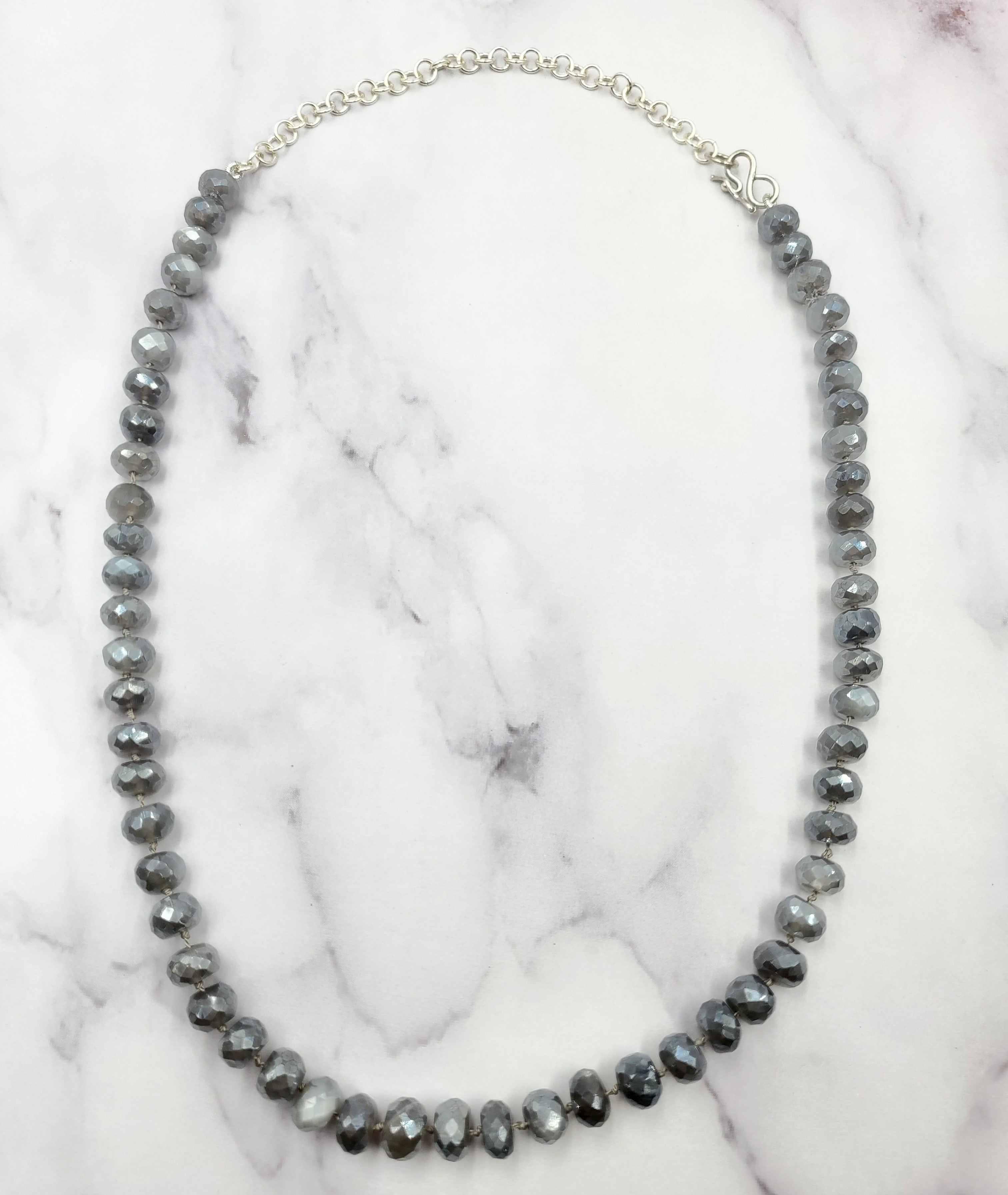 Black Moonstone Knotted Necklace
