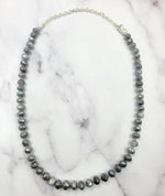 Black Moonstone Knotted Necklace