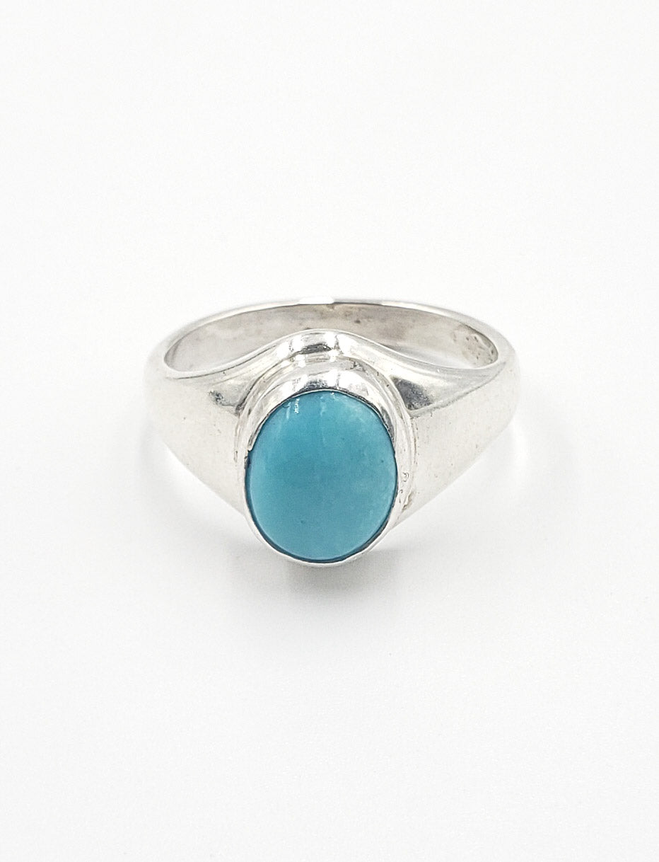 Turquoise Oval Signet Ring