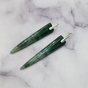 Green Mountain Jade Dagger Earrings