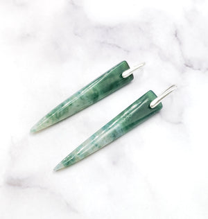 Green Mountain Jade Dagger Earrings