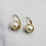 14k Pearl Lever Back Earrings