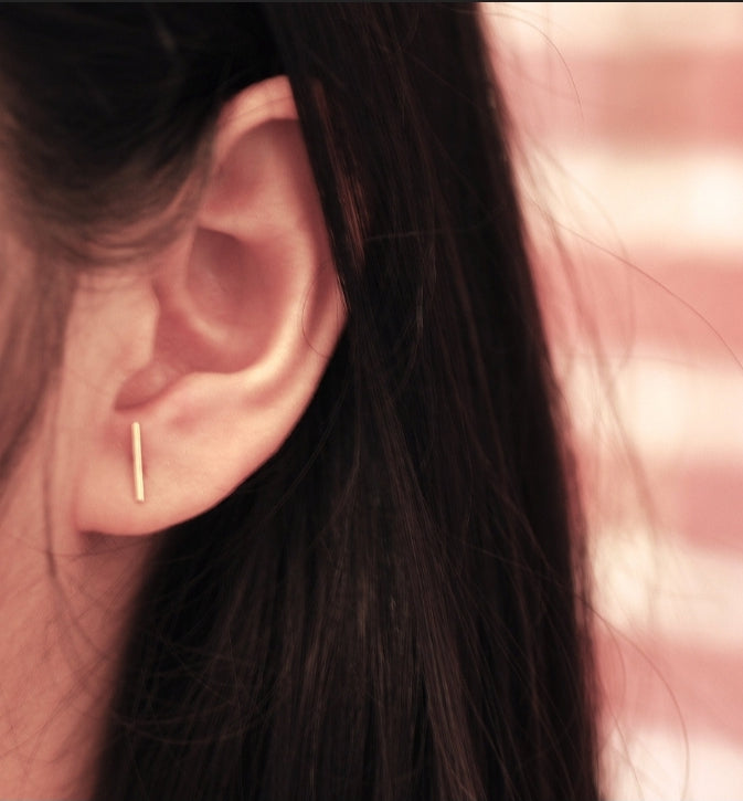 Gold Filled Tiny Bar Studs